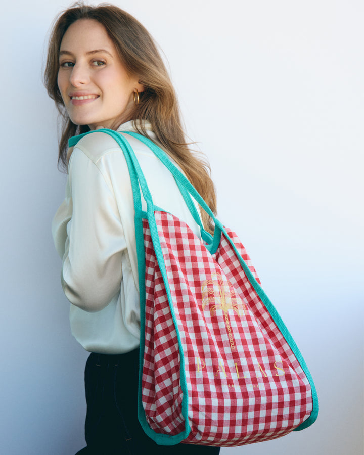 Cabas Vichy Palas - Pink &amp; Green