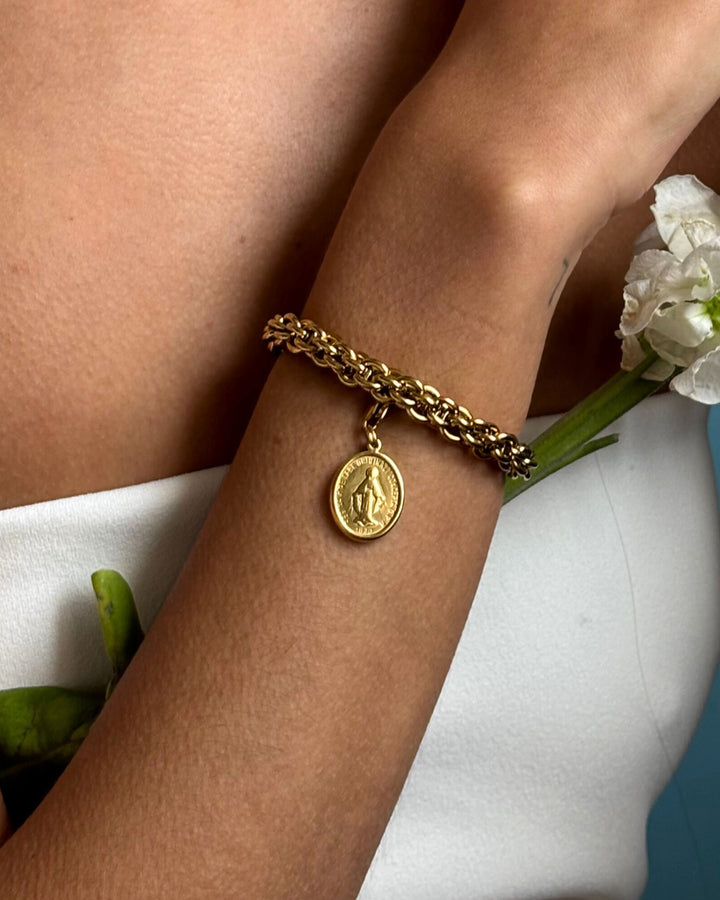Brigitte bracelet and Golden Madonne Charm - Set - Palas