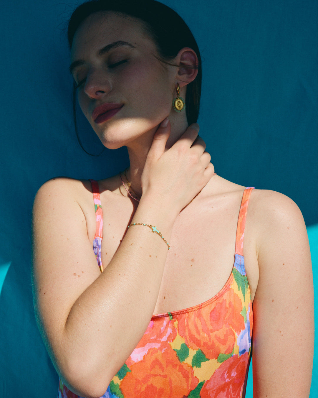 Bracelet Cruz Castelo - Aqua