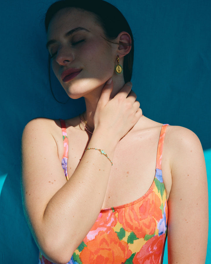 Bracelet Cruz Castelo - Aqua