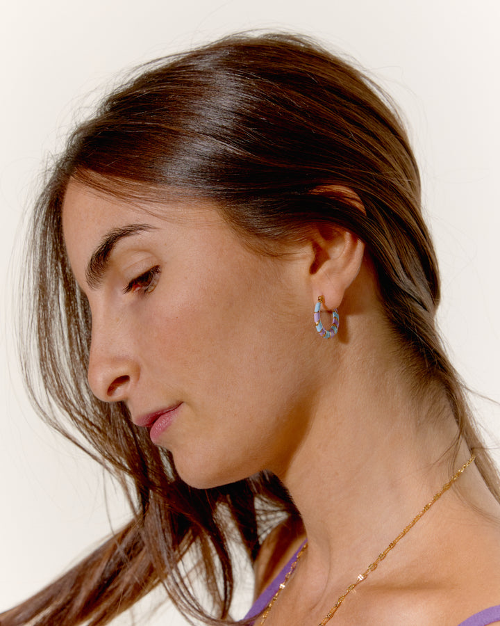 Twiggy - Earrings Blue &amp; Lilac - Palas