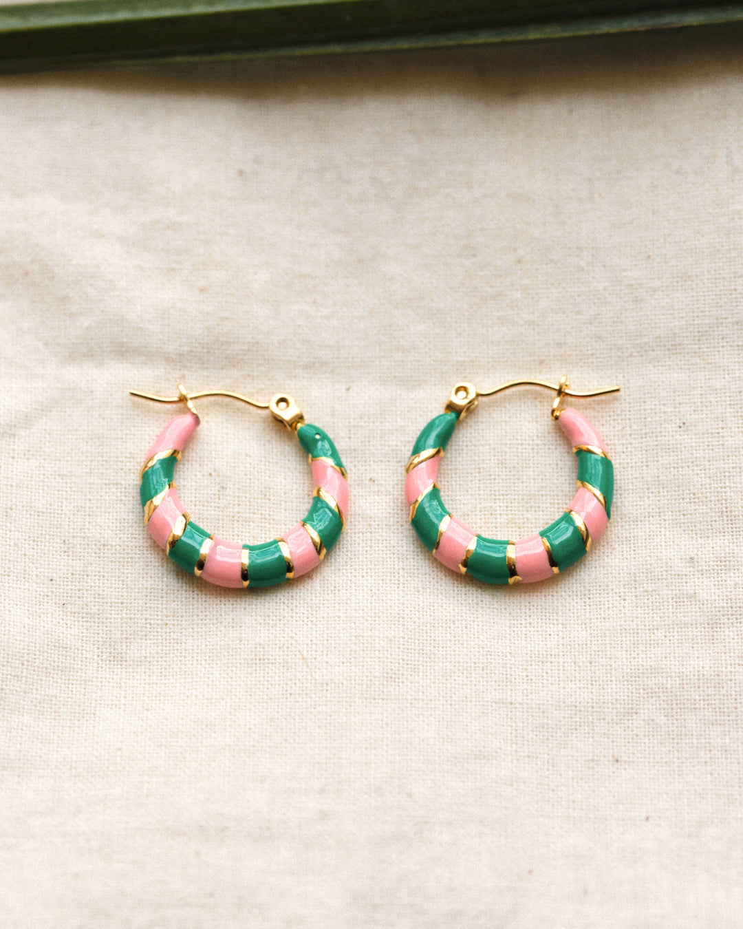 Twiggy - Earrings Green &amp; Rosy - Palas