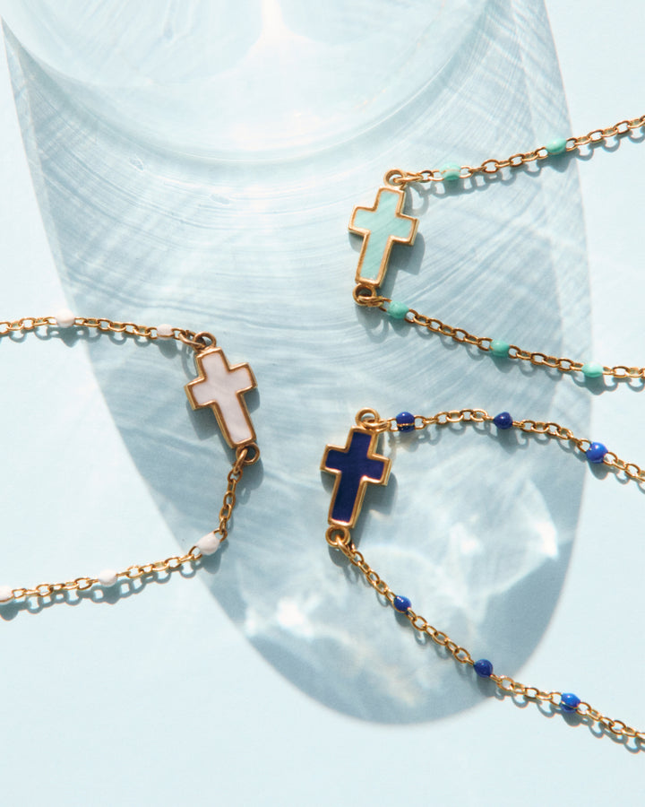 Bracelet Cruz Castelo - Aqua