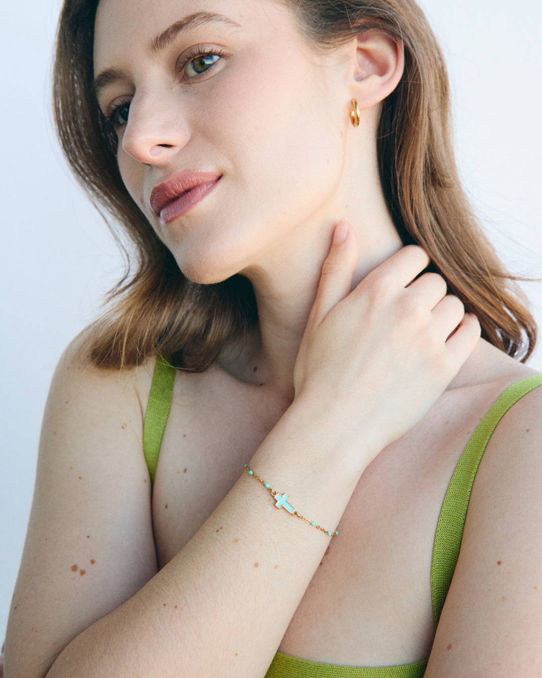 Bracelet Cruz Castelo - Aqua