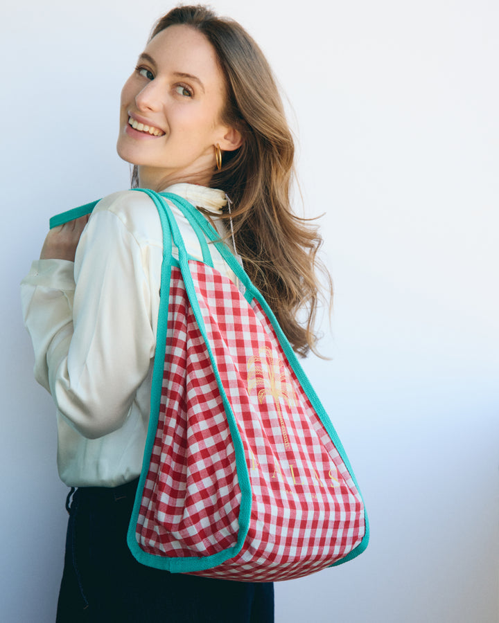 Cabas Vichy Palas - Pink &amp; Green