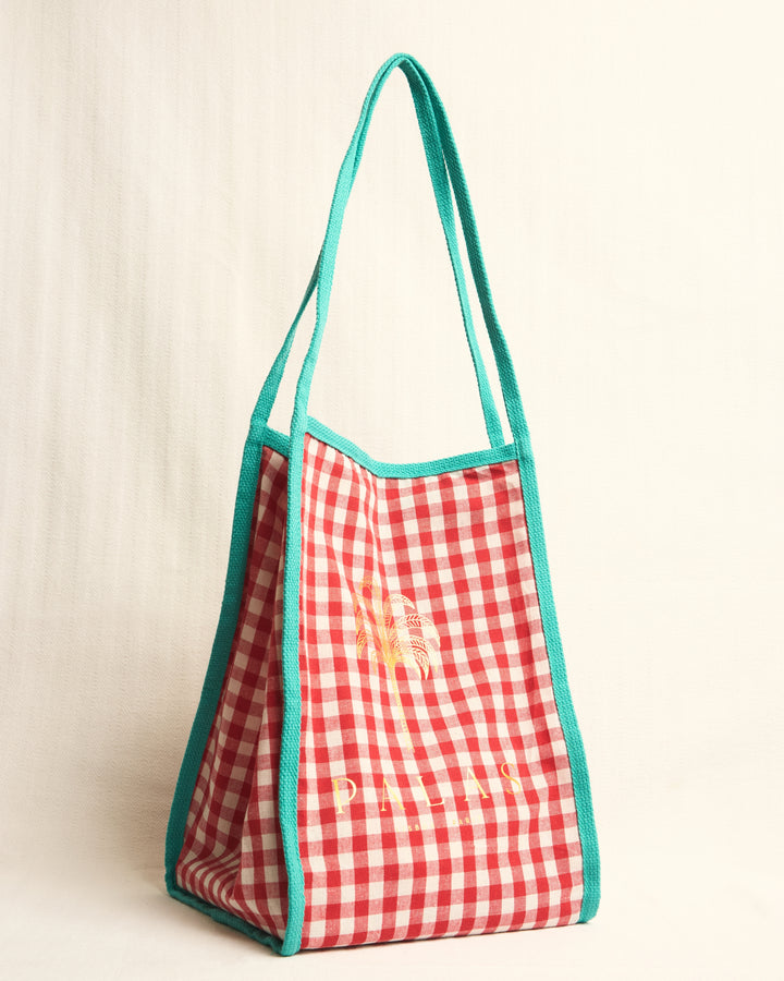 Cabas Vichy Palas - Pink &amp; Green