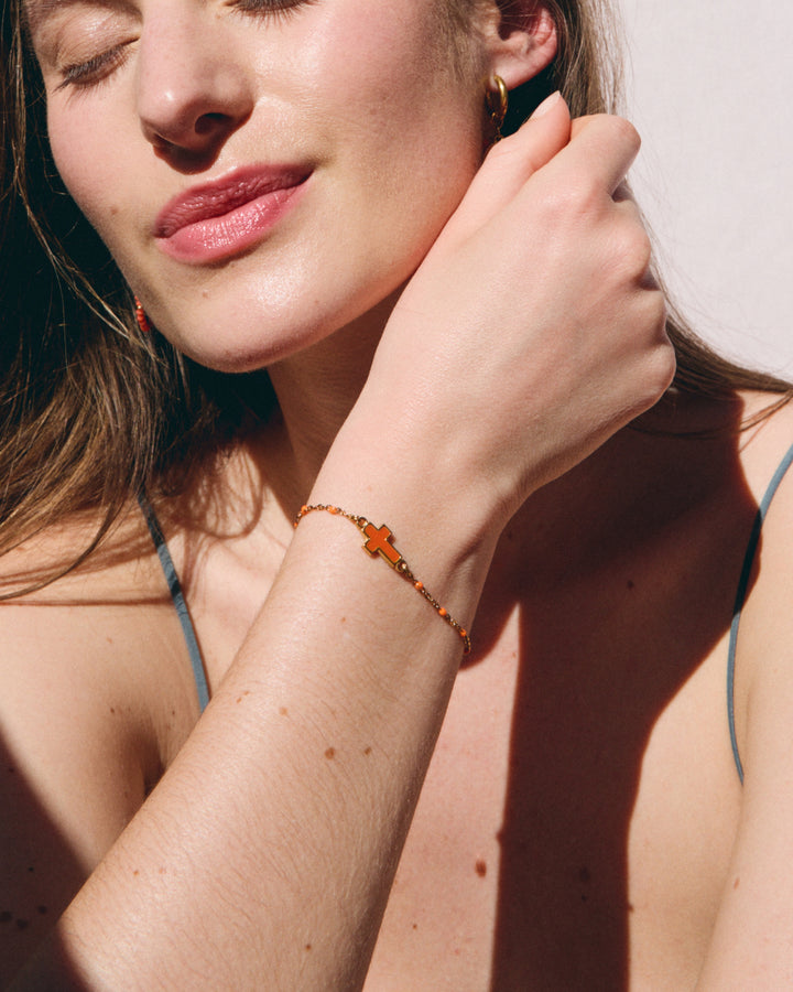 Bracelet Cruz Castelo - Orange