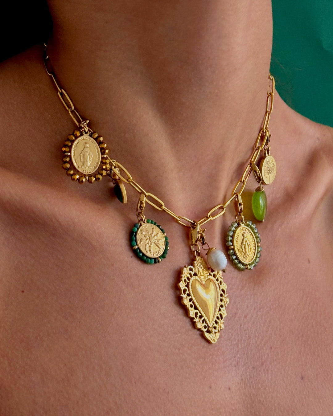 Coeur Agat - Deep Green - Palas