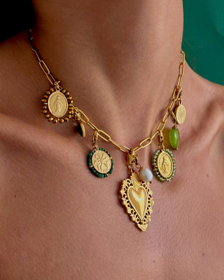 Coeur Agat - Deep Green - Palas