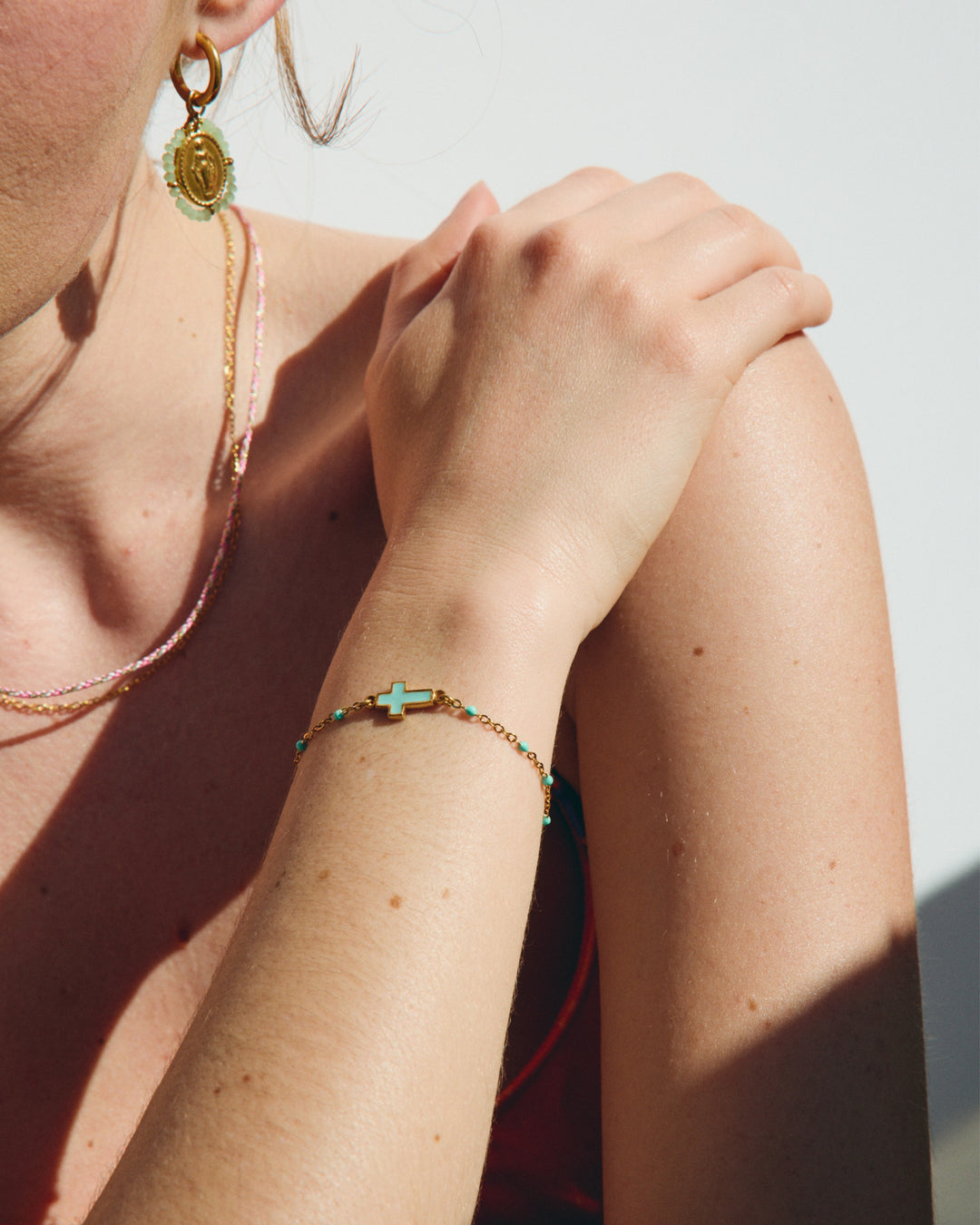 Bracelet Cruz Castelo - Aqua