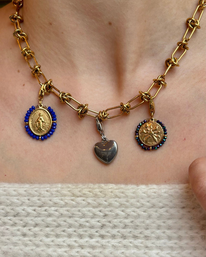 Silver Heart - Choker &amp; Charms Set - Palas
