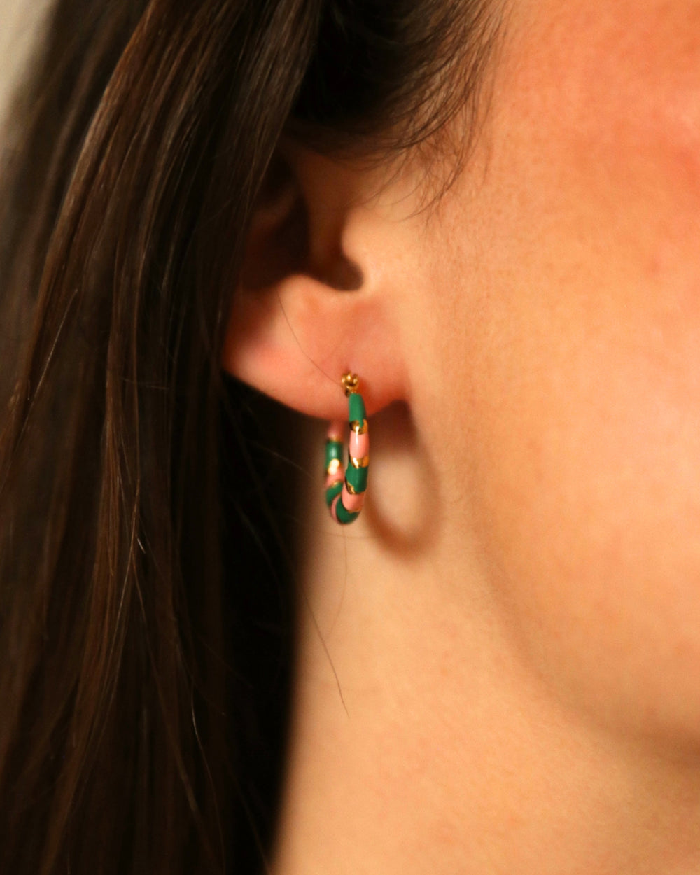Twiggy - Earrings Green & Rosy - Palas