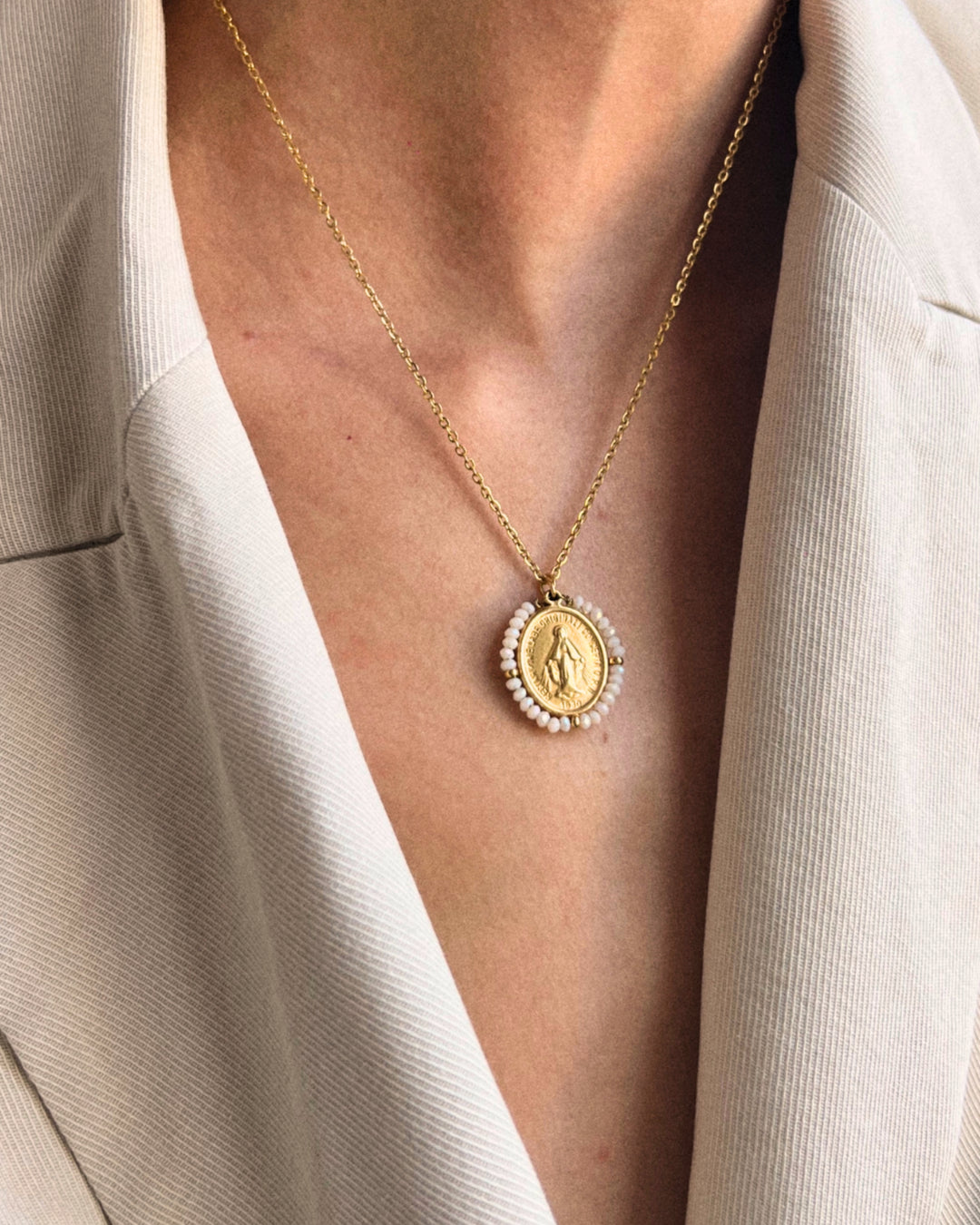 Santa Maria - Necklace Shiny Cream - Palas