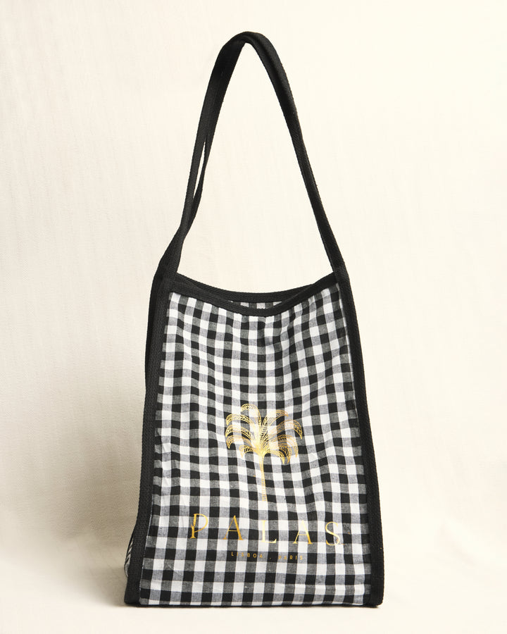 Palas Gingham Tote Bag - Black &amp; White