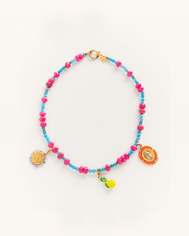 Colorful choker and delightful charms - Choker & Charms Set - Palas