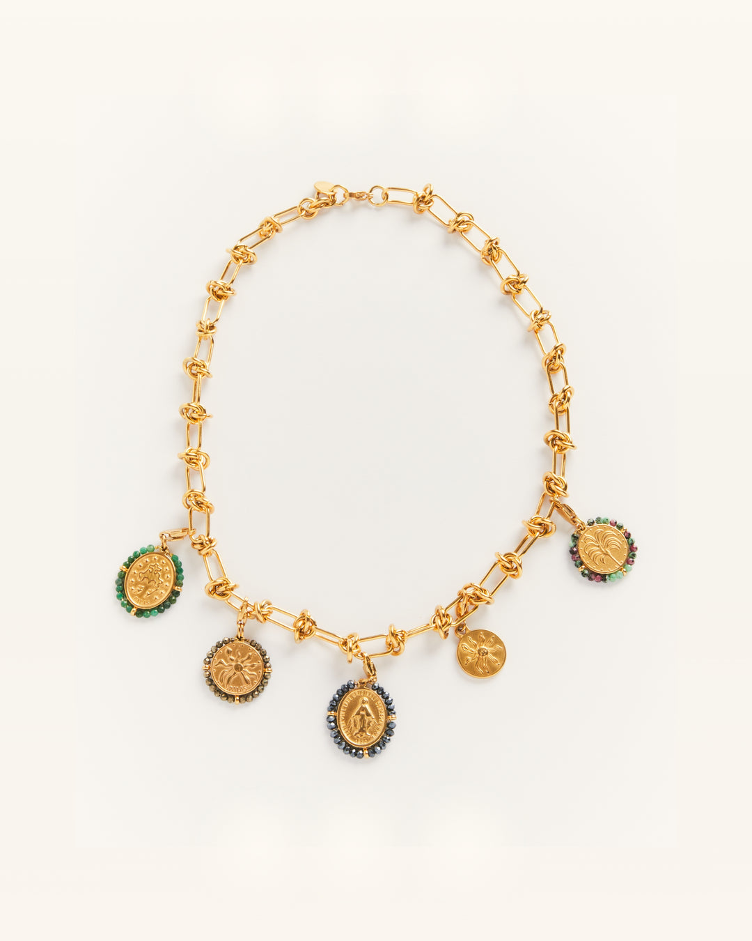 Dazzling Necklace with Colourful Charms - Choker & Charms Set - Palas