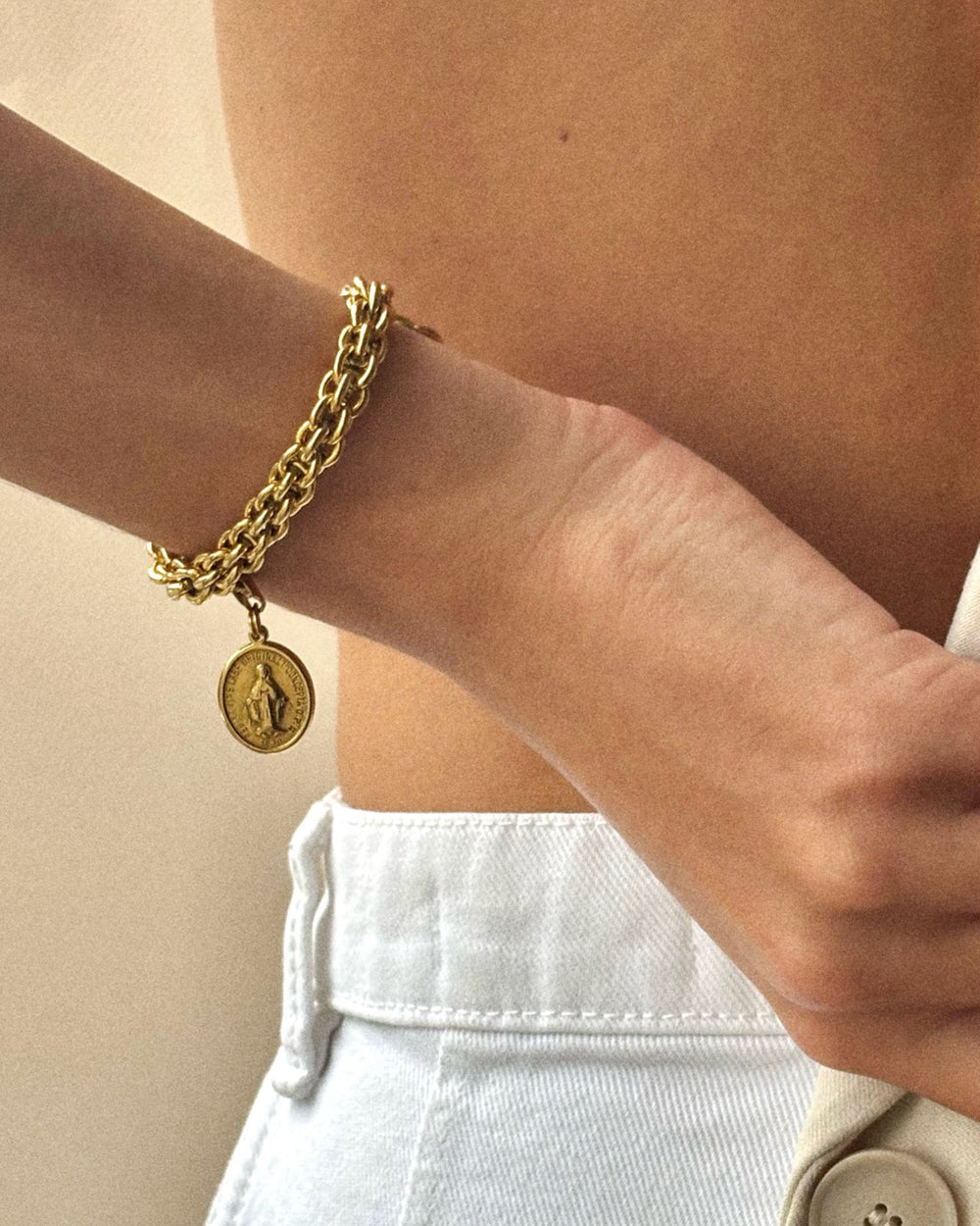 Brigitte bracelet and Golden Madonne Charm - Set - Palas